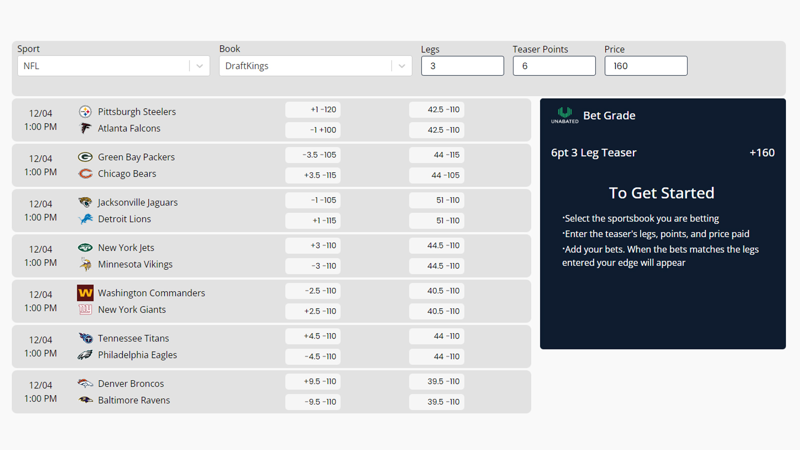 Introducing the NFL Teaser Shopper